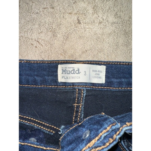 Mudd Jeans Women's Size 3 Blue Denim High-Rise Legging FLX Stretch Flat Front - Picture 3 of 12